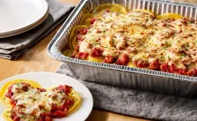 Cheese Ravioli with Marinara or Meat Sauce (Serves 4 - 6)